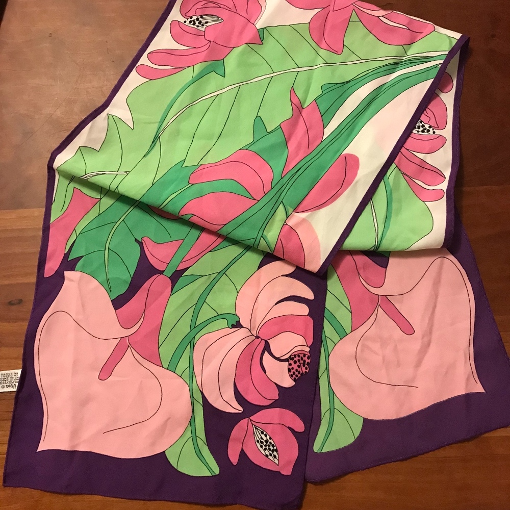 Vintage Uena Made in Japan Flowers Scarf
